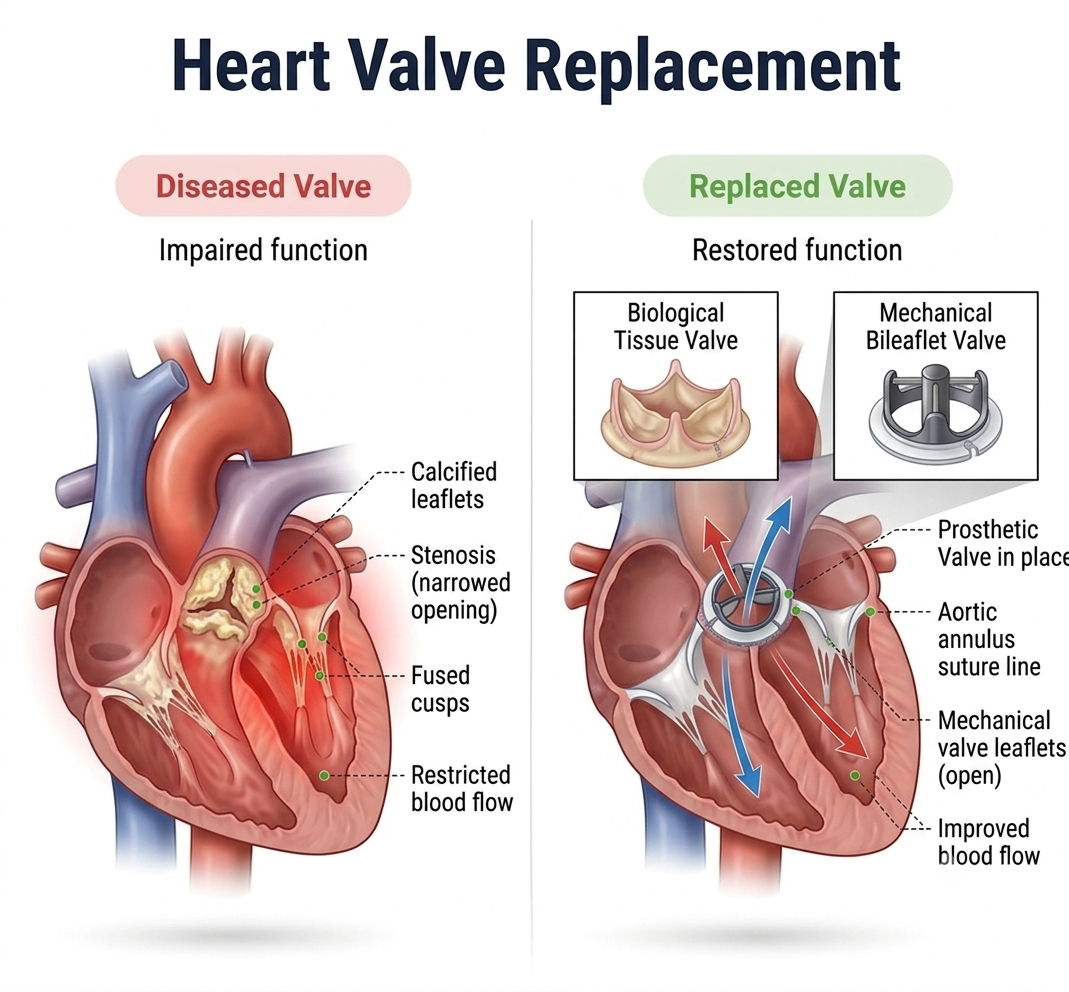 Heart Valve Replacement — anatomy diagram